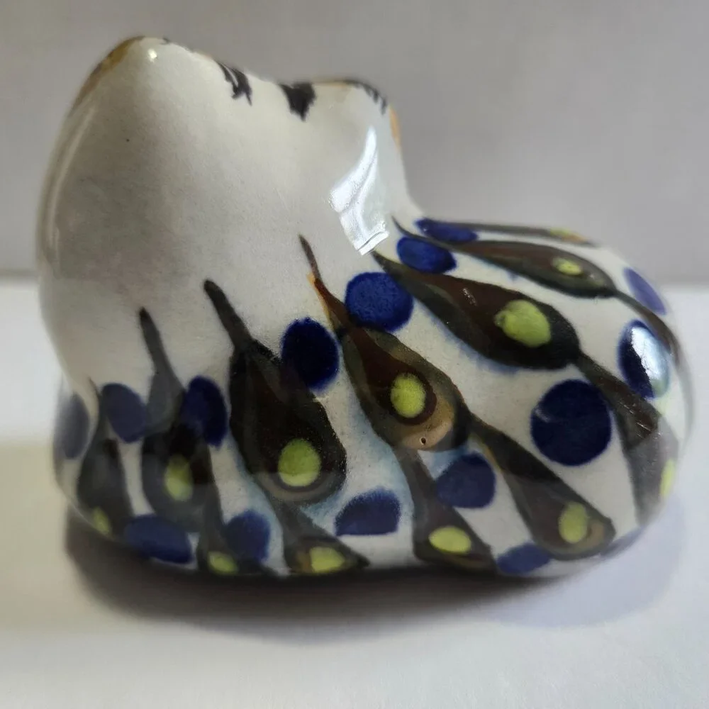 Handpainted Ceramic Folk Art Cat - Picture 3 of 7